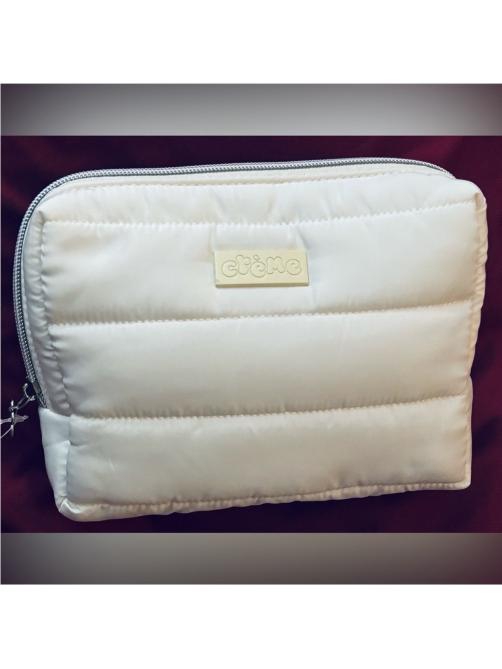 The Creme Shop Quilted Travel Cosmetic Bag
